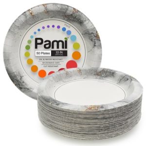 PAMI 10" PAPER PLATES 50 CT 12/CS (SMOKY GOLD)