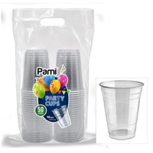 PAMI CLEAR PARTY CUPS 16 OZ 50 CT 12