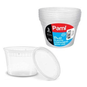 DELI CONTAINER 16 OZ W/LID 3 CT 48/CS