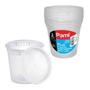 DELI CONTAINER 24 OZ W/LID 3 CT 48/CS