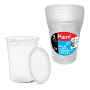 DELI CONTAINER 32 OZ W/LID 3 CT 48/CS
