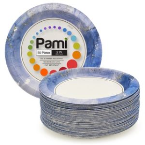 PAMI 9" PAPER PLATES 50 CT 12/CS (SAPPHIRE MIST)