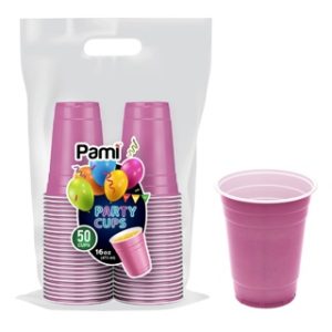 PAMI PINK PARTY CUPS 16 OZ 50 CT 12