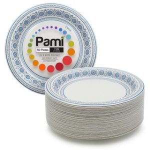PAMI 7" PAPER PLATES 50CT 12/CS (COUNTRY BLOSSOM)