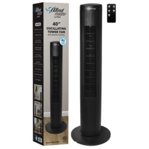 40ETL TOWER FAN BLKwREMOTE 1