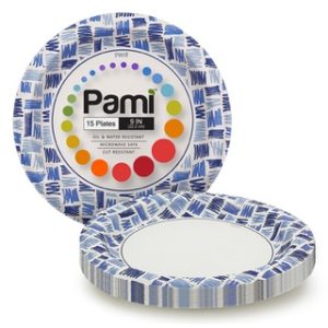 PAMI 9" PAPER PLATES 15 CT -32/ CS (SCRIBBLE)