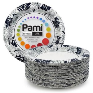 PAMI 9" PAPER PLATES 50 CT 12/ CS (VINTAGE FLOWER)