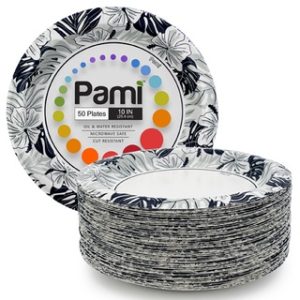 PAMI 10" PAPER PLATES 50 CT 12/ CS (VINTAGE FLOWER)