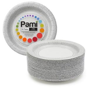 PAMI 7" PAPER PLATES 50CT 12/CS (FLECKED)