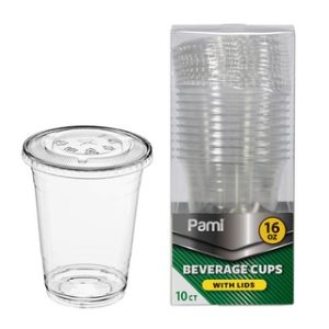 PET CUPS 16 OZ W/LIDS 10 CT 40