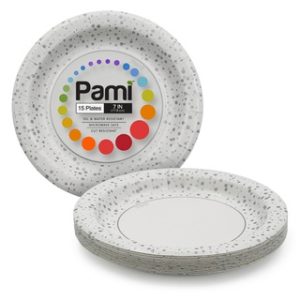 PAMI 7" PAPER PLATES 15 CT 32/CS (SPECKLE SPOT)