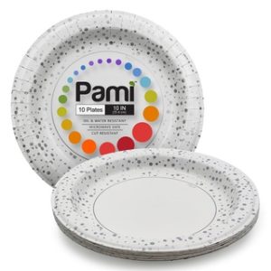 PAMI 10" PAPER PLATES 10 CT 32/ CS (SPECKLE SPOT)
