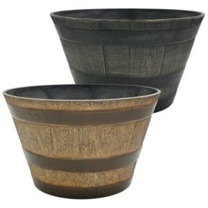 15.5" WHISKEY BARREL PLANTER  - ASST 12