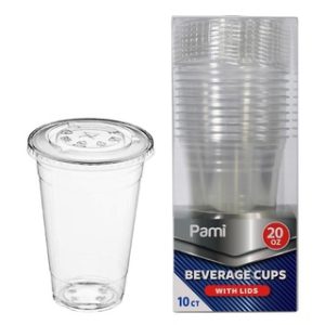PET CUPS 20 OZ W/LIDS 10 CT 40