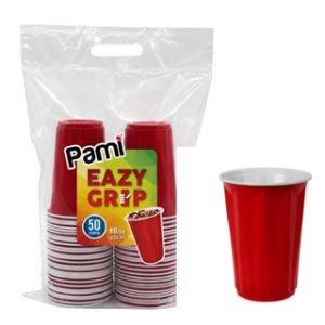 PAMI EAZY GRIP RED CUPS 18 OZ 50 CT 12