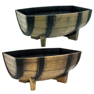 17.5" SONORA WINE BARREL PLANTER   - ASST 6