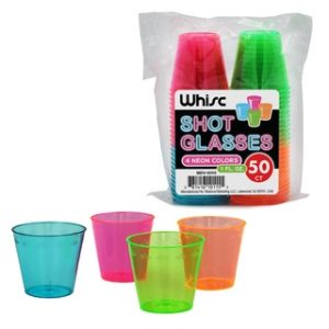 1oz NEON SHOT GLASSES 50 CT 25