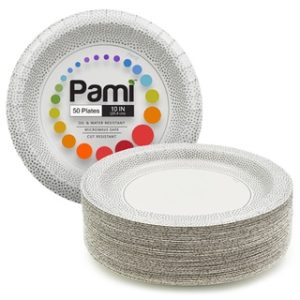 PAMI 10" PAPER PLATES 50 CT 12/CS (FLECKED)