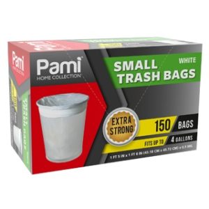 150ct  4gal WHITE SMALL TRASH BAG 12