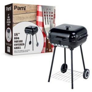 18" COVERED GRILL w/ WHEELS - SQUARE 1cs