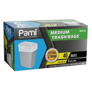 40ct  8gal WHITE MEDIUM TRASH BAG 12