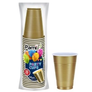 12 OZ PARTY CUPS CO EX GOLD 30 CT 12