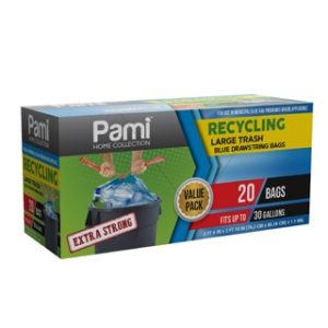 20ct-30gl BLU RECYCL TRASH DRWSTRNG BAG 12cs