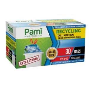 30ct-13gl BLU RECYCL T/K DRWSTRNG BAG 12cs
