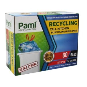 60ct-13gl BLU RECYCL T/K DRWSTRNG BAG 6cs