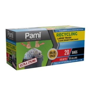 20ct-30gl CLR RECYCL TRASH DRWSTRNG BAG 12cs