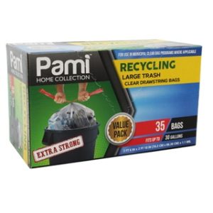 35ct-30gl CLR RECYCL TRASH DRWSTRNG BAG 6cs