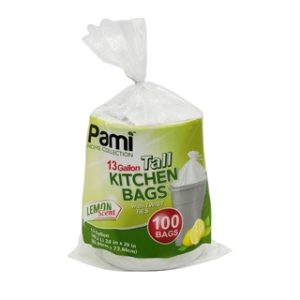 100ct ROLL WHITE T/K TRASH w/TIE - LEMON 12