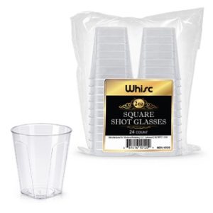 2oz SQUARE SHOT GLASSES 24 CT 24