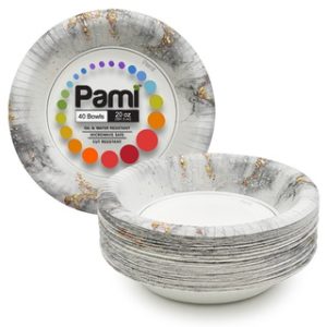 PAMI 20 OZ PAPER BOWL 40 CT 12/CS (SMOKY GOLD)