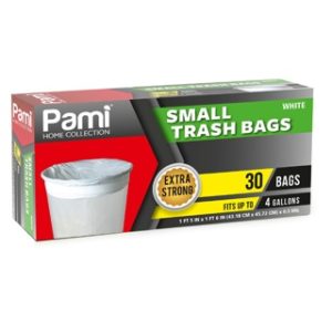 30ct  4gal WHITE SMALL TRASH BAG 24