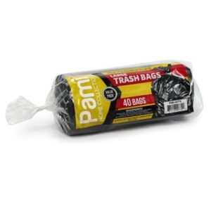 40ct  33gal BLACK TRASH BAG 12