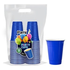 PAMI BLUE PARTY CUPS 16 OZ 50 CT 12