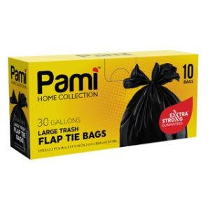 BLACK 30gal FLAP-TIE 10ct 24cs
