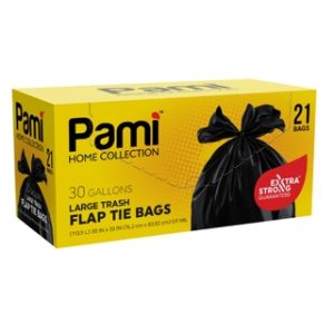 BLACK 30gal FLAP-TIE 21ct 12cs