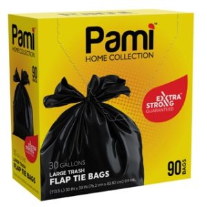 BLACK 30gal FLAP-TIE 90ct 4cs