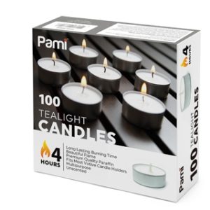TEA LIGHT CANDLES 4 HR 100 CT 6
