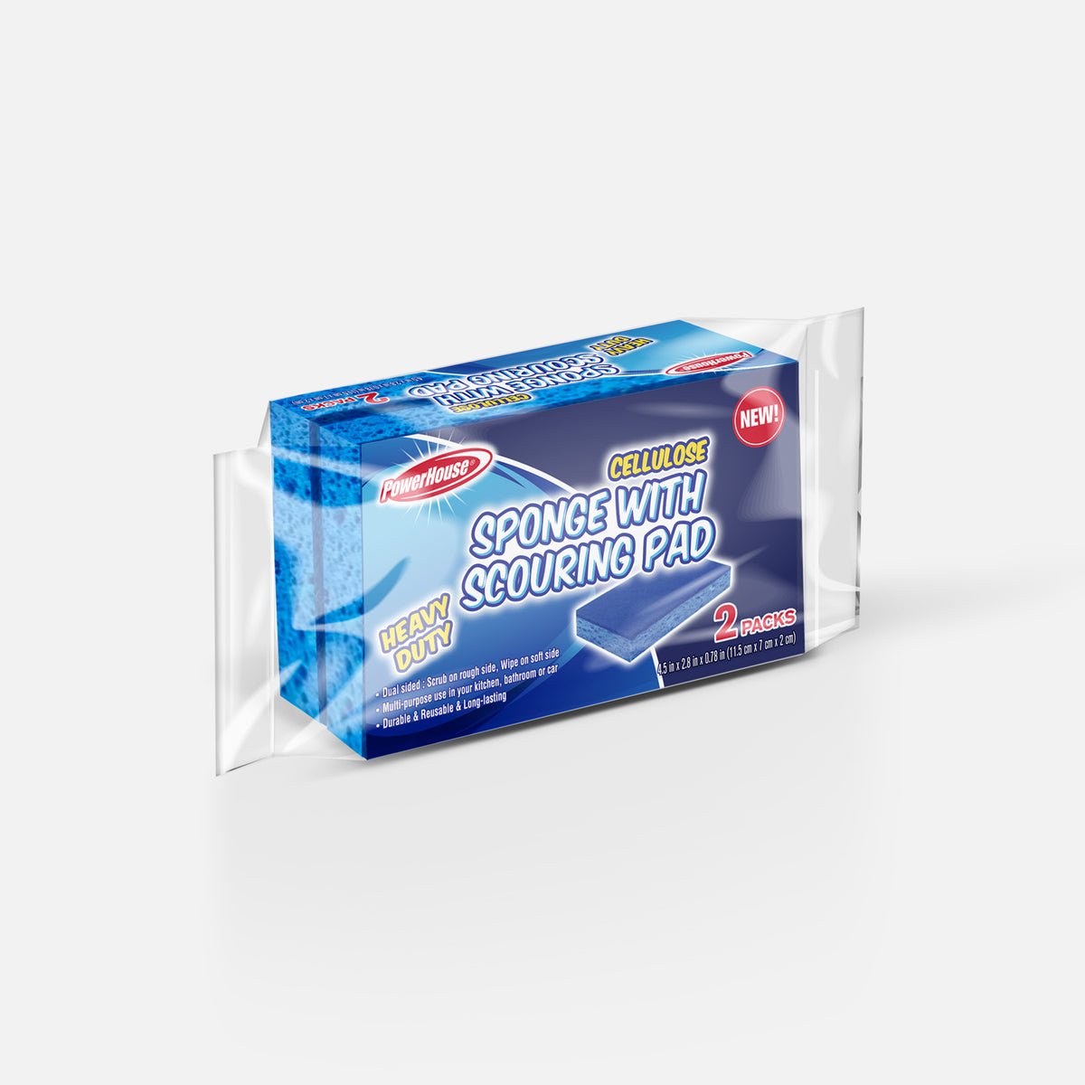 2ct SPONGE w/ SCOURING  PAD 12
