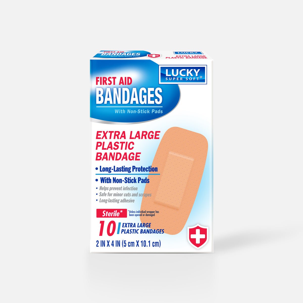 10 CT BANDAGES - EXTRA LARGE PLASTIC 12
