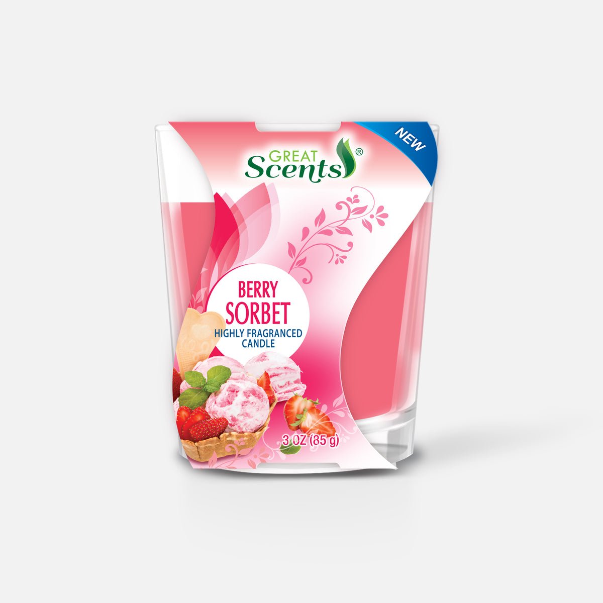 3oz SCENTED CANDLE - BERRY SORBET - 12