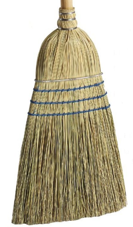 BROOM WAREHOUSE CORN WITH 42 LONG WOOD HANDLE"