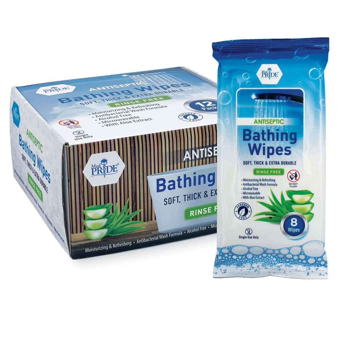 BZK 8x8 BATH WIPES 8 CT 2/12