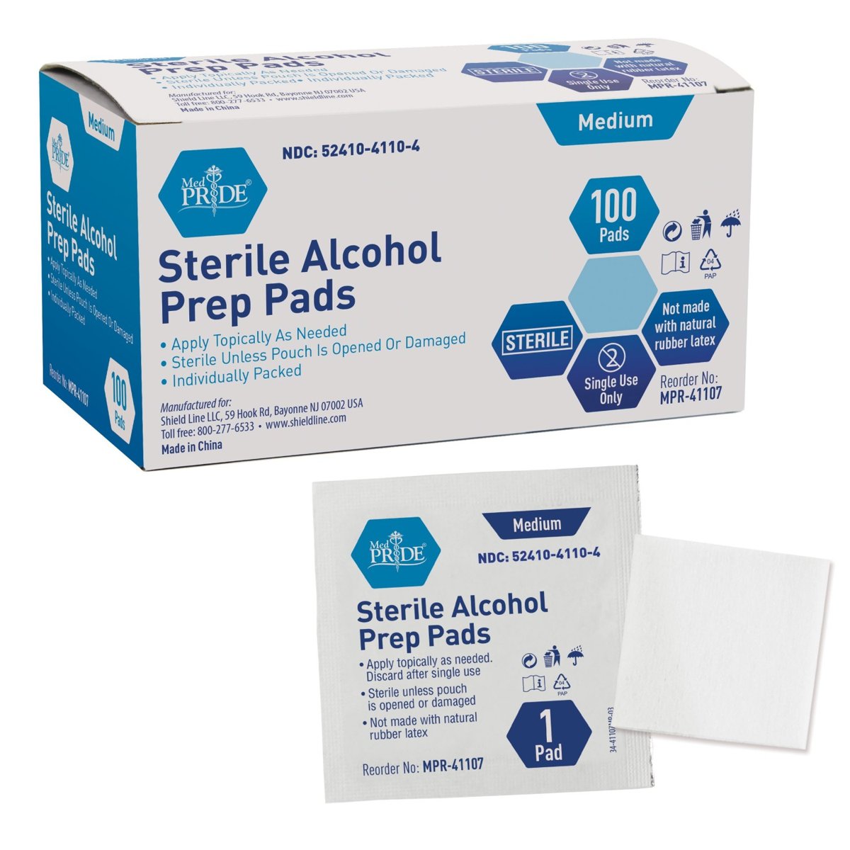 Sterile Alcohol Prep Pads - Medium - 20/100/cs.