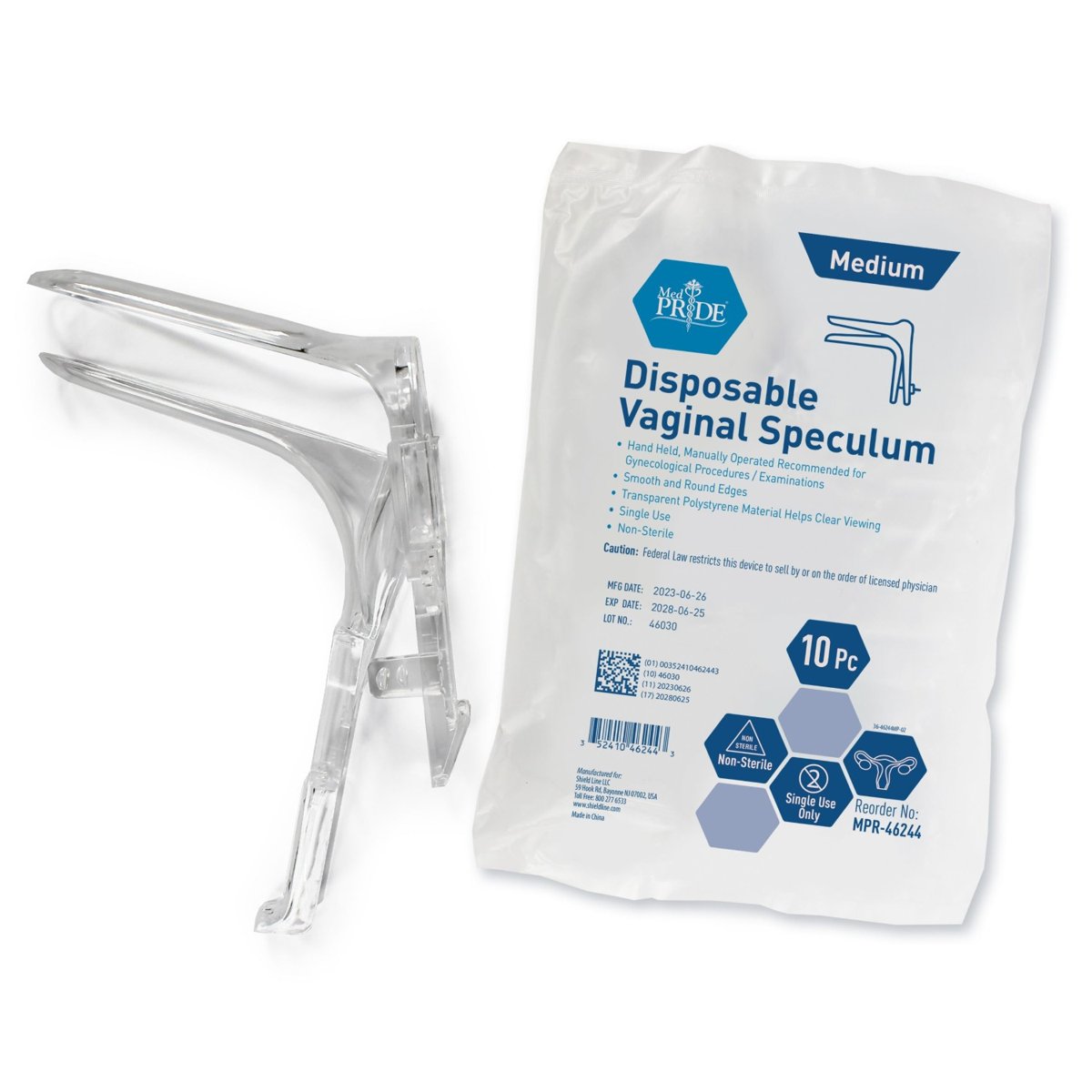 VAGINAL SPECULUM DISPOSABLE-MD./10/10/CS
