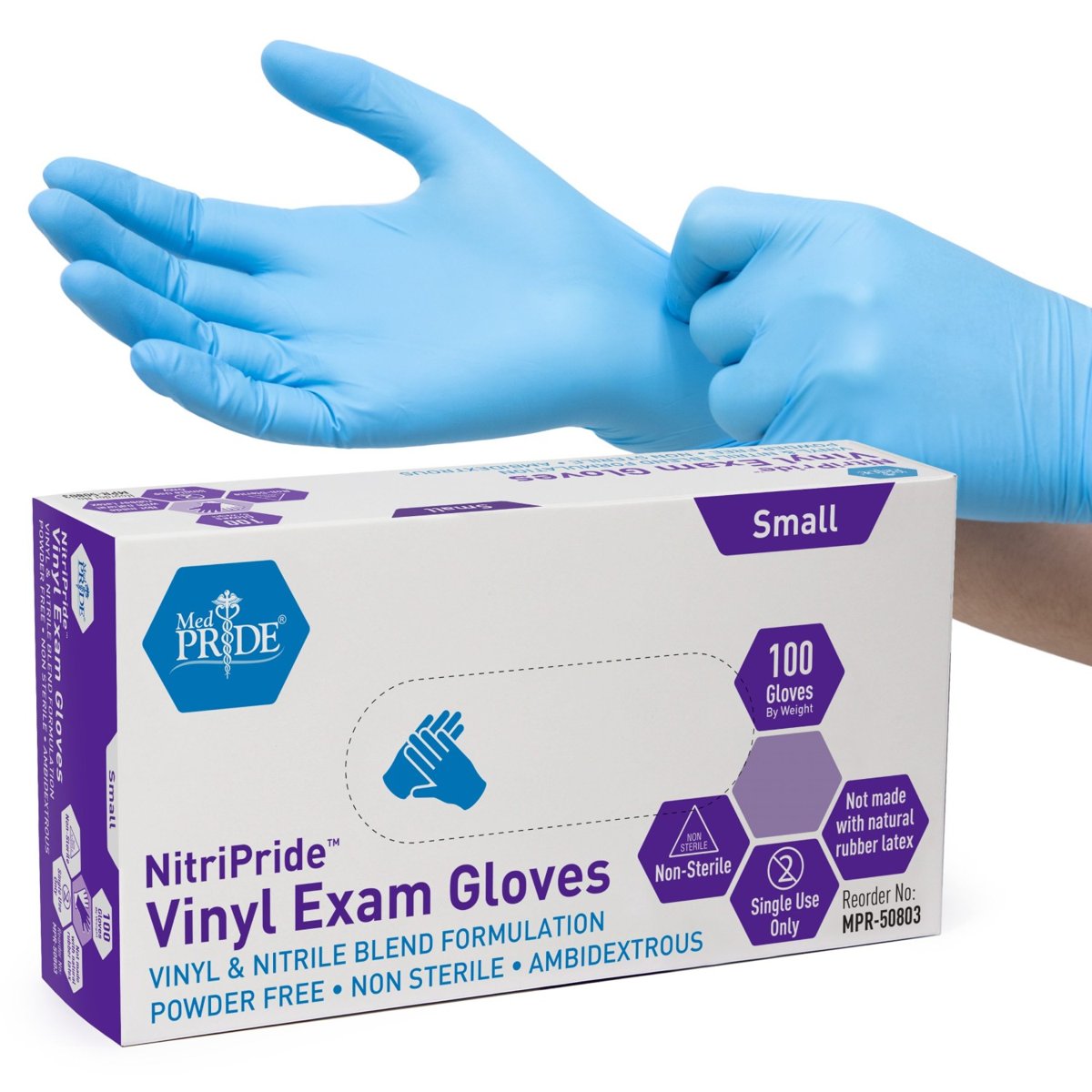 GLOVES SYNTHETIC VINI-TRILE EXAM SMALL P/F