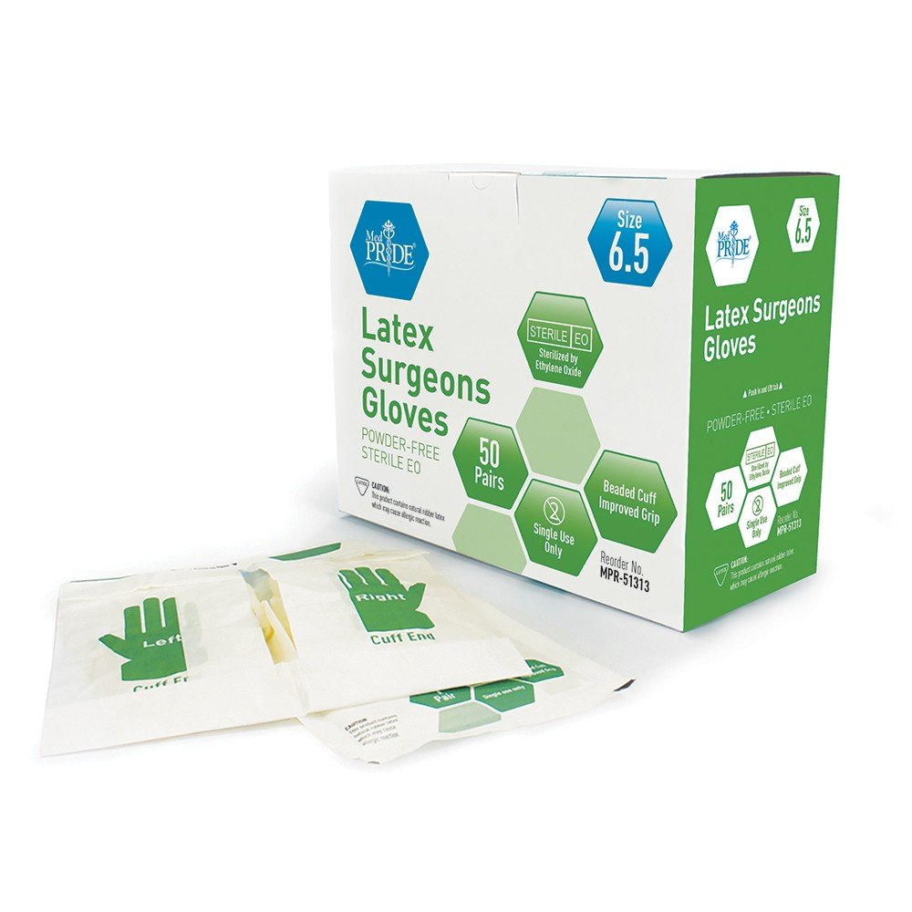 Sterile Latex Surg. PF Glove - 6.5 - 4/50pr./cs.